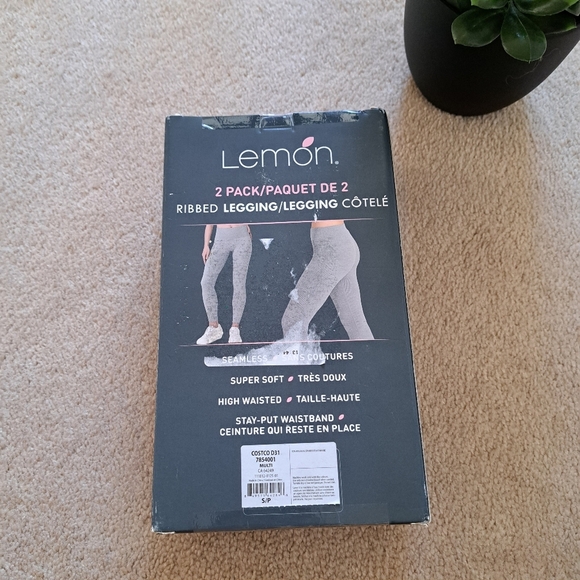Lemon Ribbed Leggings 2-Pack Women's Size Small Black New In Box - Picture 8 of 11